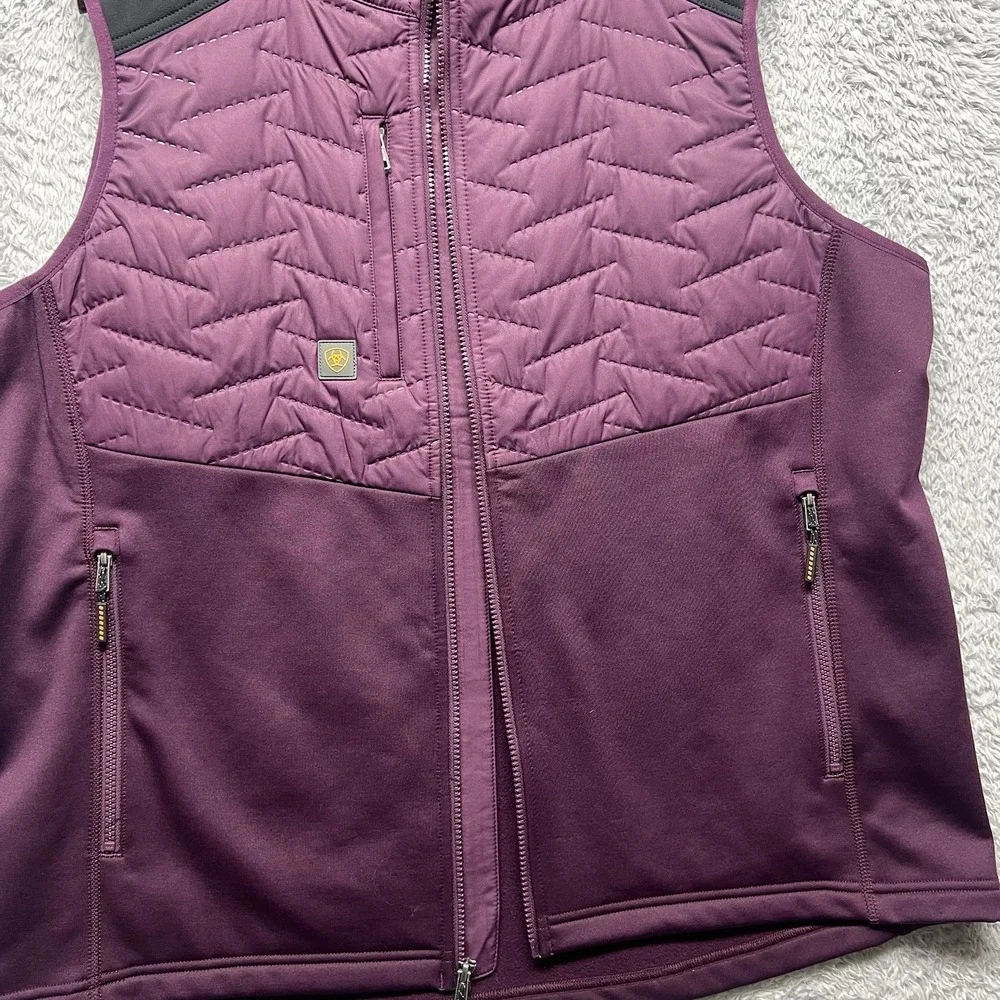 Ariat Rebar Cloud 9‎ Jacket Vest Womens 2XL Potent Purple Quilted Insulated